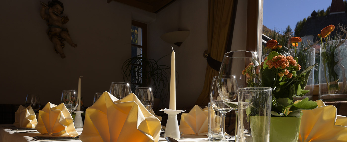 Decorated table on the terrace of the hotel